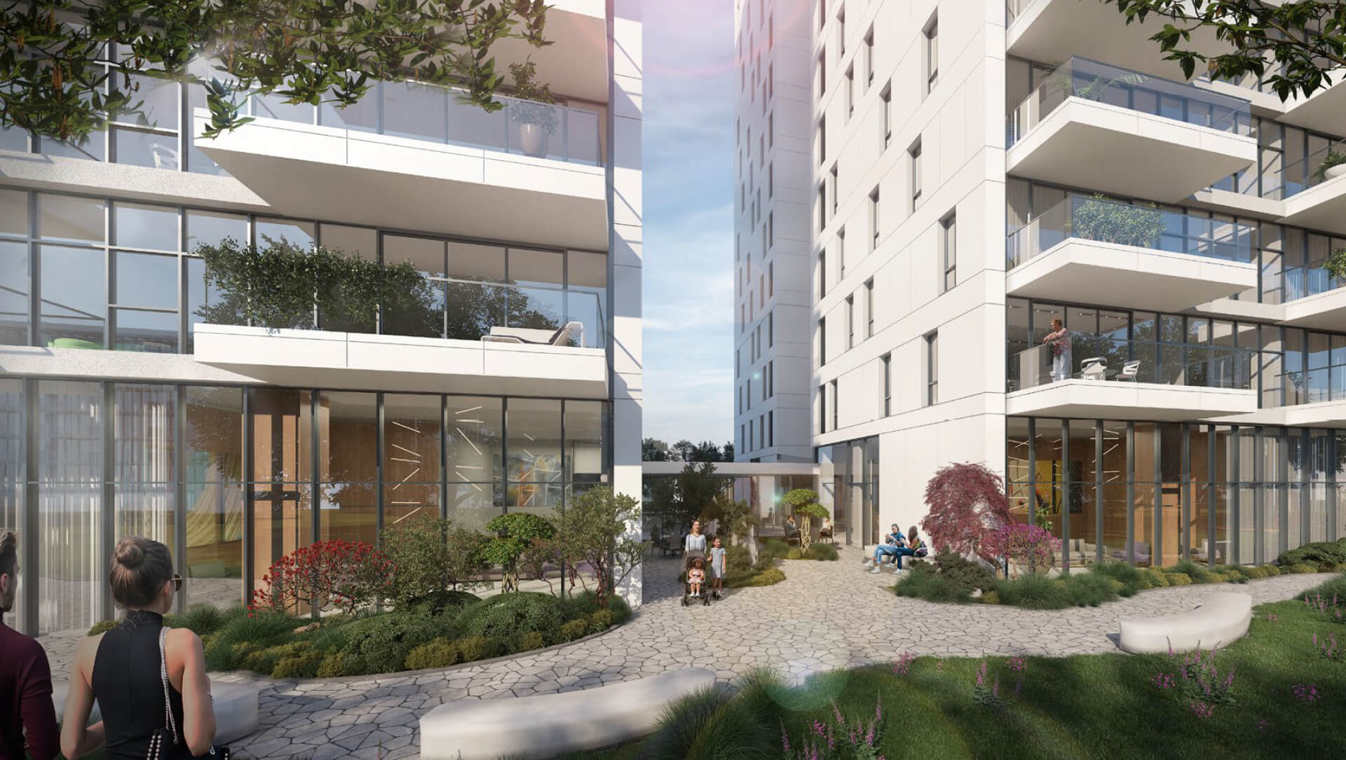 הדמייה של הבניינים ביום